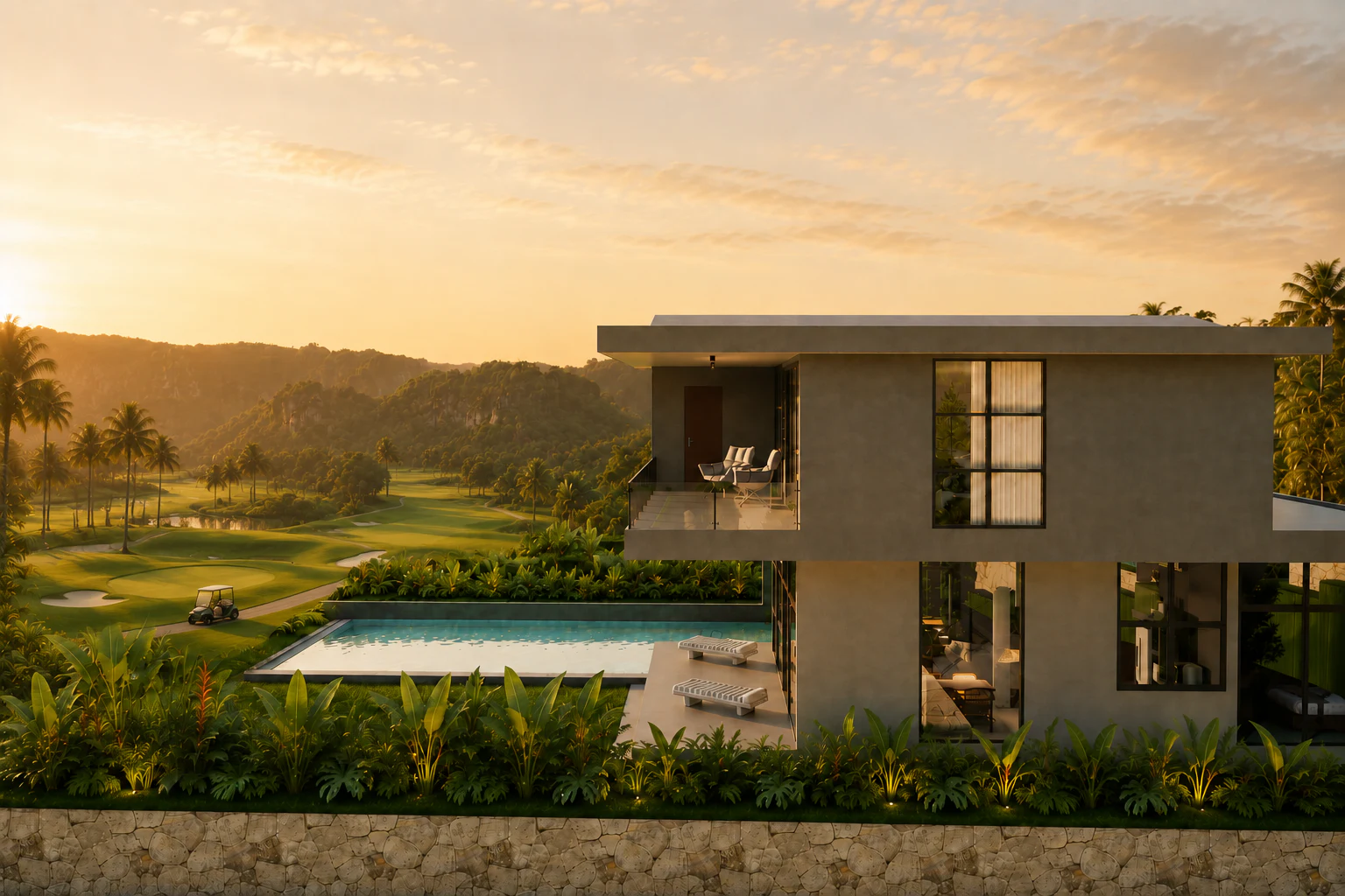 Troon Bali villa between golf and ocean